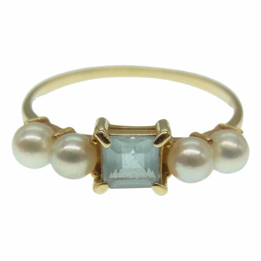 TASAKI タサキ K18 パール アクアマリン リング ゴールド系【中古】