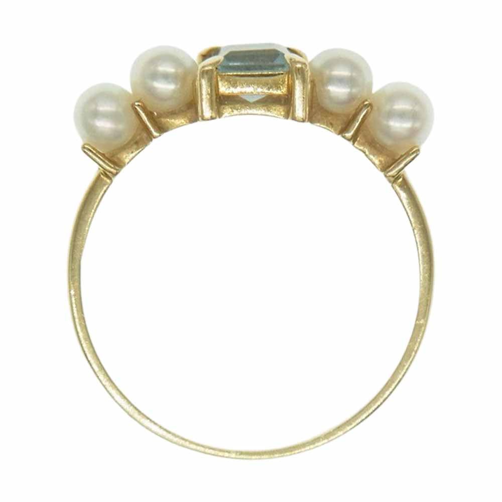 TASAKI タサキ K18 パール アクアマリン リング ゴールド系【中古】