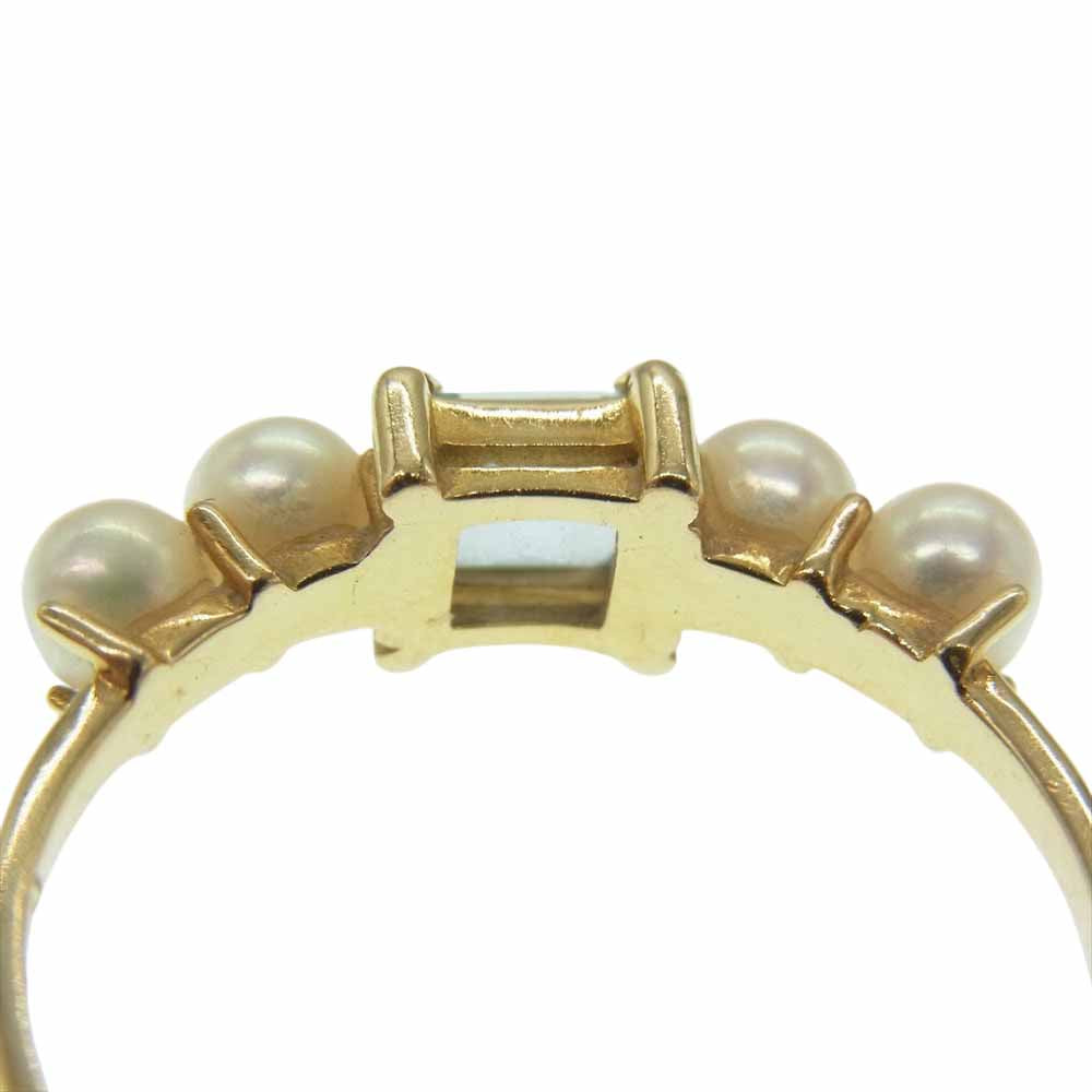 TASAKI タサキ K18 パール アクアマリン リング ゴールド系【中古】