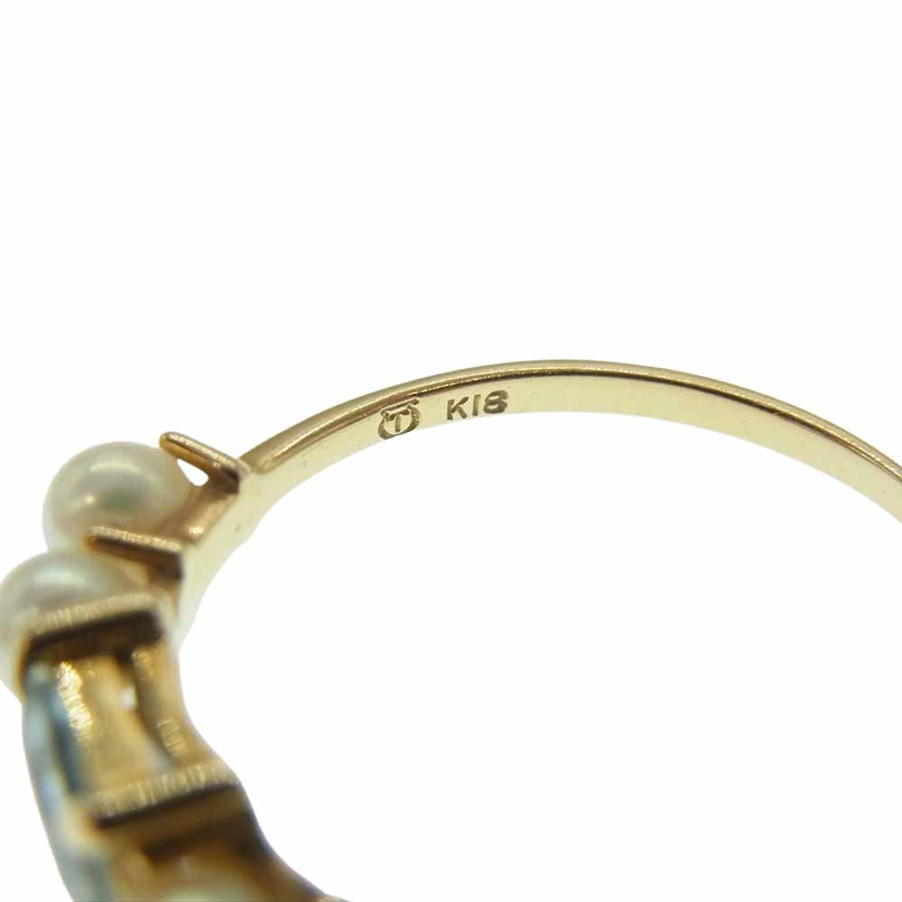 TASAKI タサキ K18 パール アクアマリン リング ゴールド系【中古】