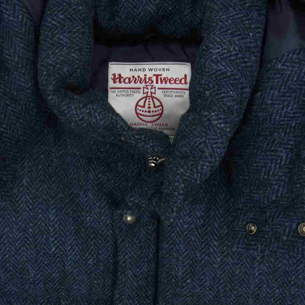 URBAN RESEARCH アーバンリサーチ ROSSO ロッソ Harris Tweed ハリスツイード フード着脱 ダウン ベスト ダークネイビー系 L【中古】