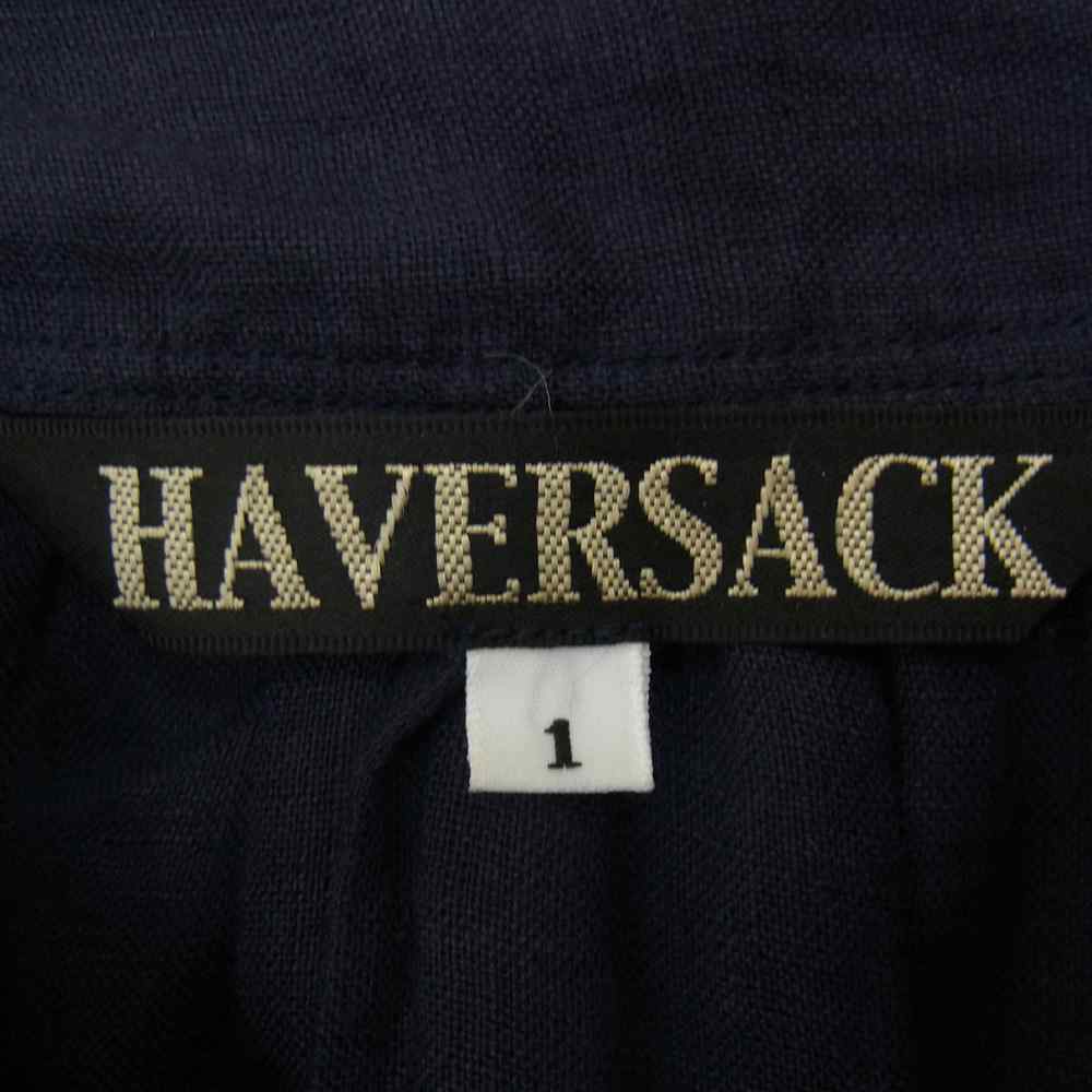 ハバーサック 622221 Bshop別注 リネン ギャザー ワンピース ネイビー系【中古】