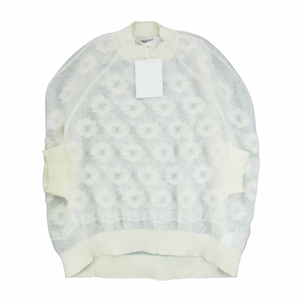 tao COMME des GARCONS タオ コムデギャルソン 22SS TI-N006 ウールナイロン 花柄 ニット ホワイト系 M【新古品】【未使用】【中古】