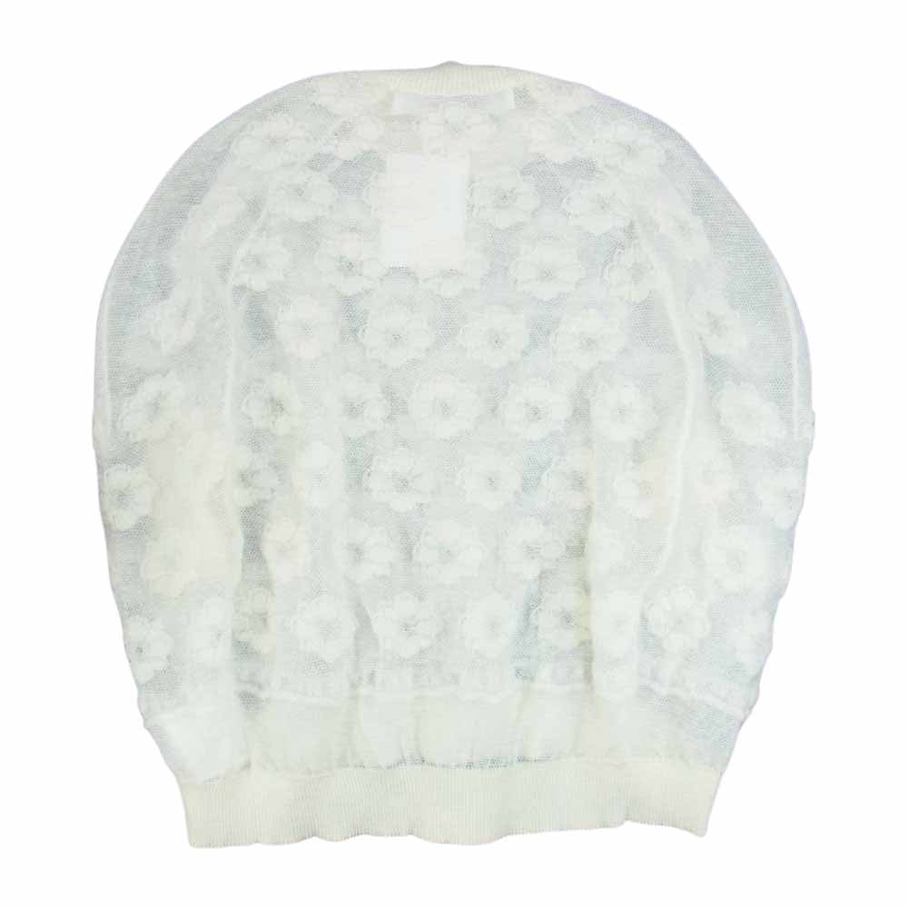 tao COMME des GARCONS タオ コムデギャルソン 22SS TI-N006 ウールナイロン 花柄 ニット ホワイト系 M【新古品】【未使用】【中古】
