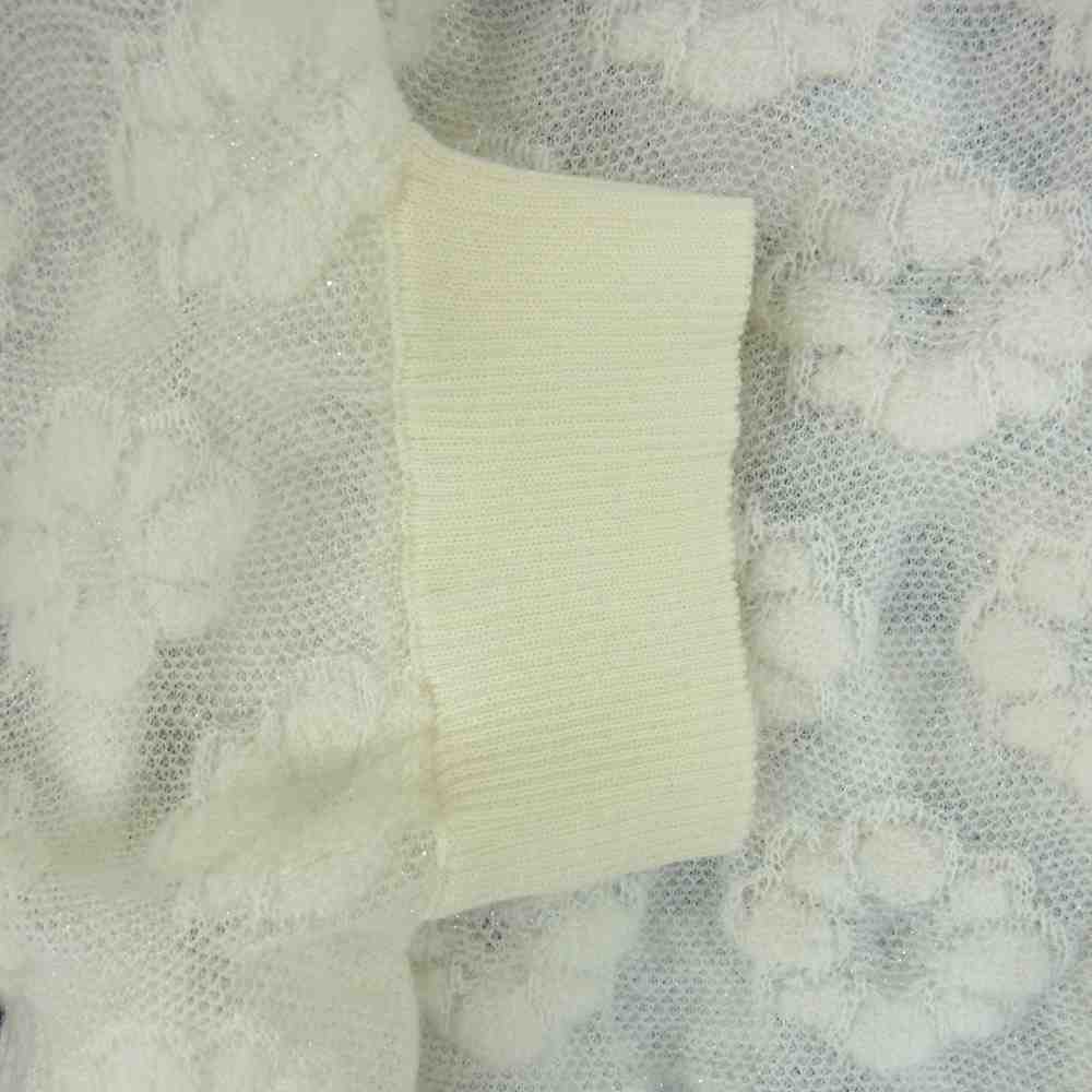 tao COMME des GARCONS タオ コムデギャルソン 22SS TI-N006 ウールナイロン 花柄 ニット ホワイト系 M【新古品】【未使用】【中古】