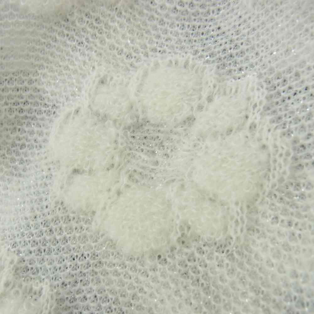 tao COMME des GARCONS タオ コムデギャルソン 22SS TI-N006 ウールナイロン 花柄 ニット ホワイト系 M【新古品】【未使用】【中古】