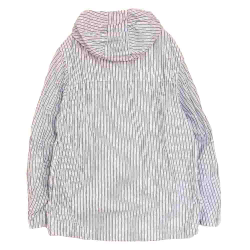 COMME des GARCONS HOMME コムデギャルソンオム AD2021 HI-J023 綿ストライプ パッカリング マウンテンパーカー ブルー系 XS【新古品】【未使用】【中古】