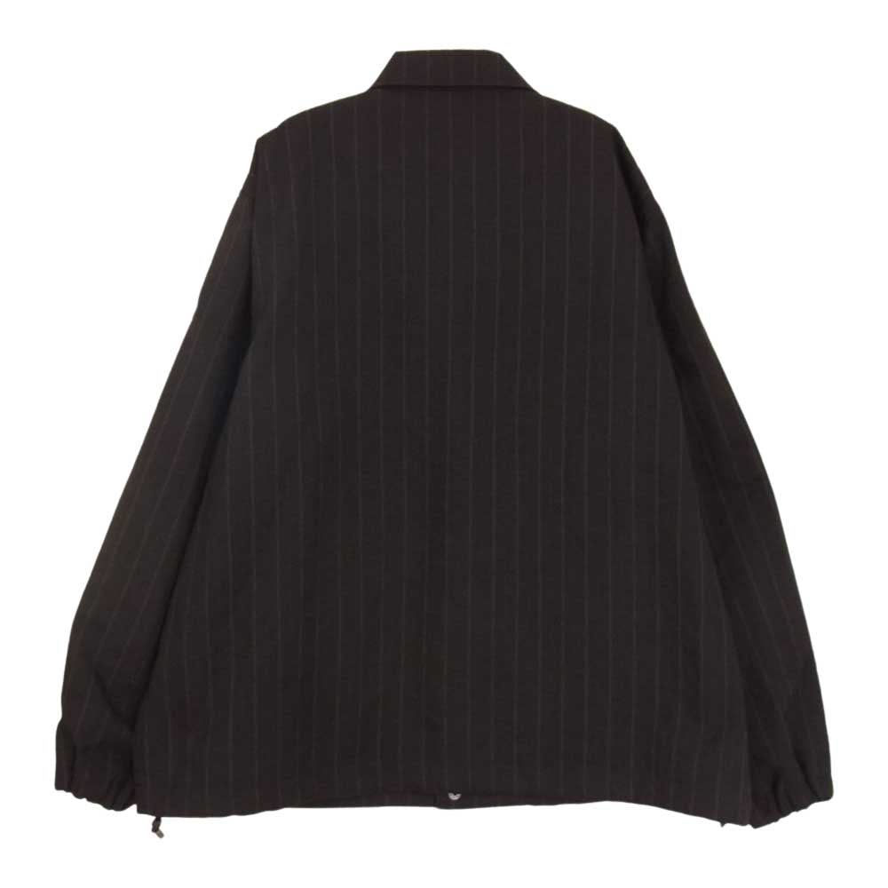 COMME des GARCONS HOMME コムデギャルソンオム 21AW HH-J002 エステルウール ストライプ リバーシブル コーチジャケット ブラック系 M【新古品】【未使用】【中古】