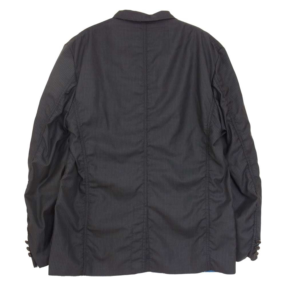 JUNYA WATANABE COMME des GARCONS MAN ジュンヤワタナベコムデギャルソンマン 22SS WI-J013 ウールシルク ストライプ 綿ブロードプリント リバーシブル テーラード ジャケット ネイビー系 S【新古品】【未使用】【中古】