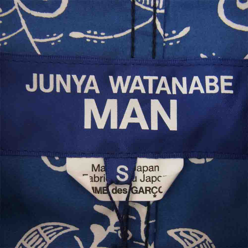 JUNYA WATANABE COMME des GARCONS MAN ジュンヤワタナベコムデギャルソンマン 22SS WI-J013 ウールシルク ストライプ 綿ブロードプリント リバーシブル テーラード ジャケット ネイビー系 S【新古品】【未使用】【中古】
