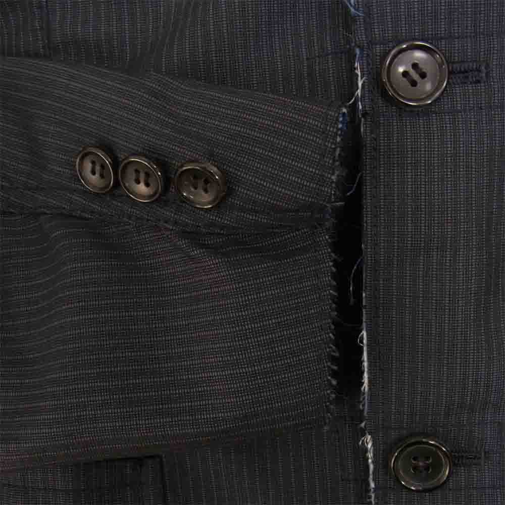 JUNYA WATANABE COMME des GARCONS MAN ジュンヤワタナベコムデギャルソンマン 22SS WI-J013 ウールシルク ストライプ 綿ブロードプリント リバーシブル テーラード ジャケット ネイビー系 S【新古品】【未使用】【中古】