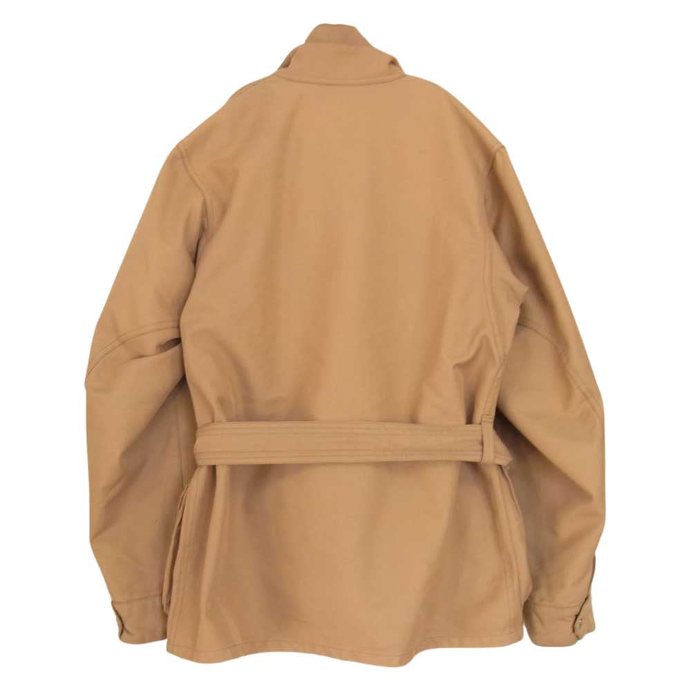 g.guaglianone ジャンニガリアノーネ 国内正規品 イタリア製 着脱可能ライナー付 襟ボア モーターサイクル ジャケット ベージュ系 サイズ表記無【中古】