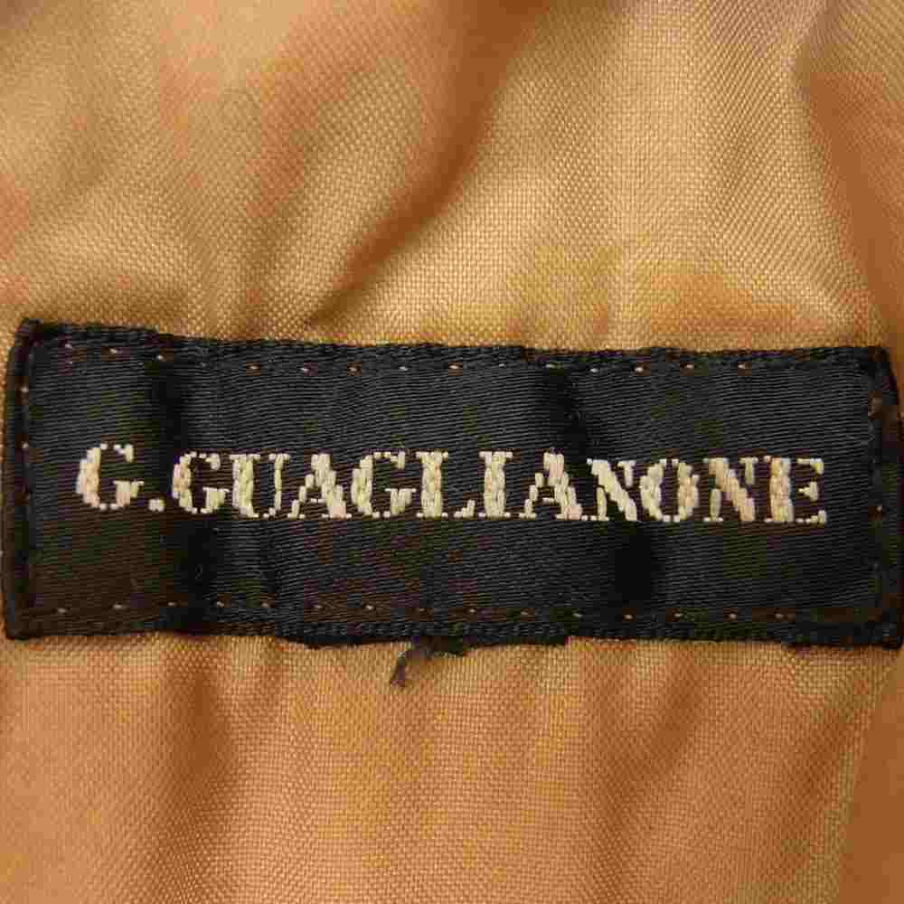 g.guaglianone ジャンニガリアノーネ 国内正規品 イタリア製 着脱可能ライナー付 襟ボア モーターサイクル ジャケット ベージュ系 サイズ表記無【中古】