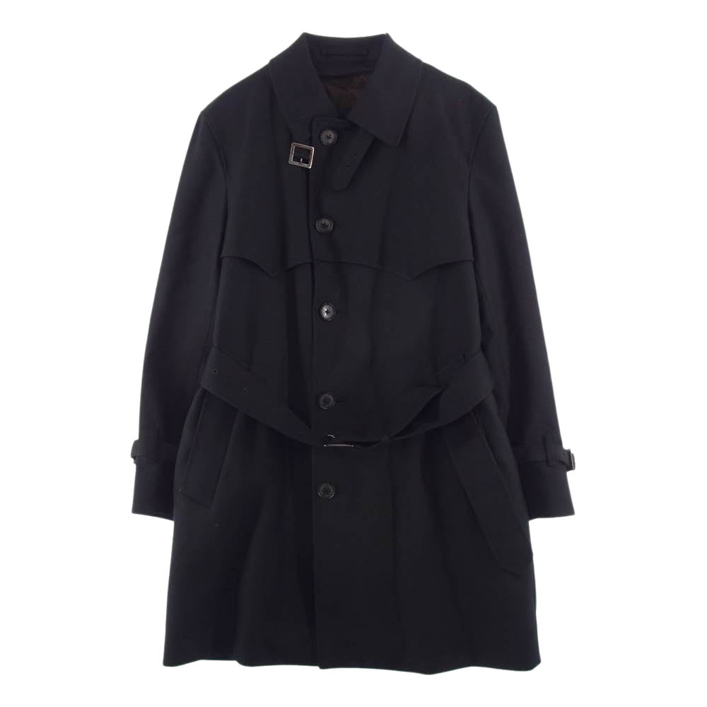 Aquascutum アクアスキュータム A9253061-99 着脱可能ライナー付 ウール シングル トレンチ コート ブラック系【中古】
