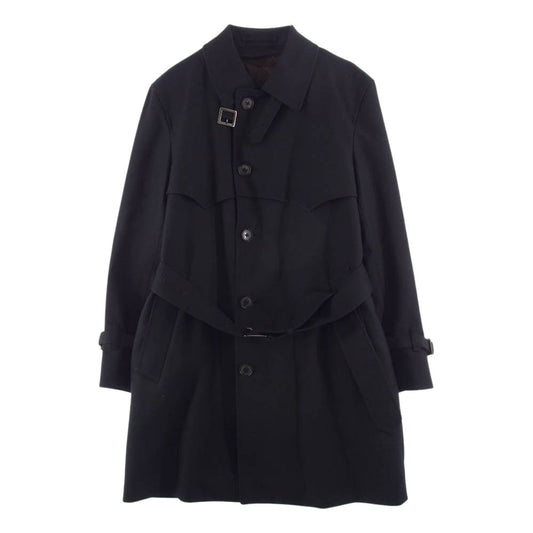 Aquascutum アクアスキュータム A9253061-99 着脱可能ライナー付 ウール シングル トレンチ コート ブラック系【中古】