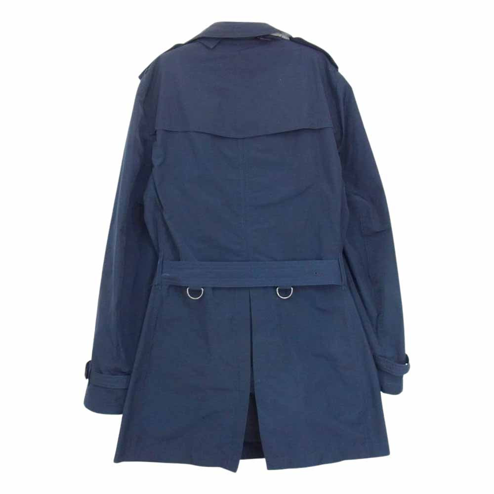 BURBERRY バーバリー THTHAGAR503NON 3801145 BRIT 裏地チェック ポリエステル ハーフ トレンチコート ネイビー系 S【中古】