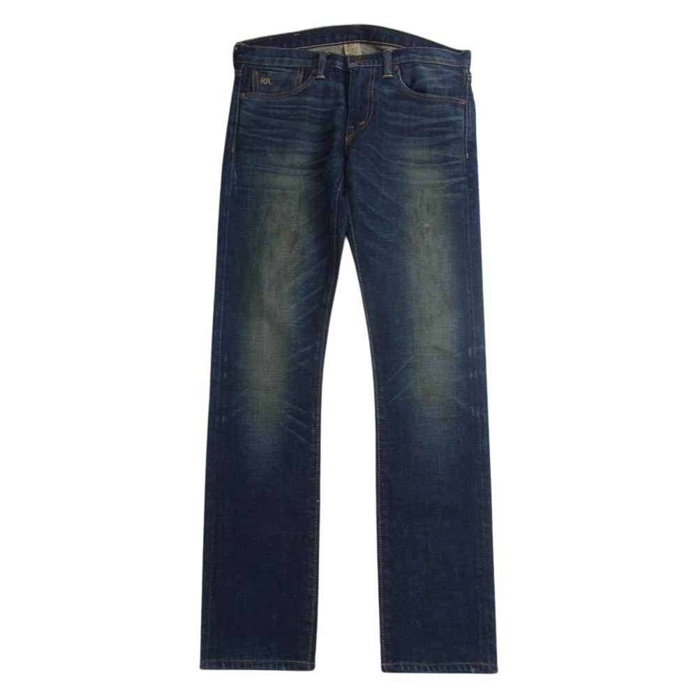 RRL ダブルアールエル USA製 SKINNY FIT ウォッシュ加工 ストレッチ スキニーフィット デニムパンツ インディゴブルー系 27【中古】