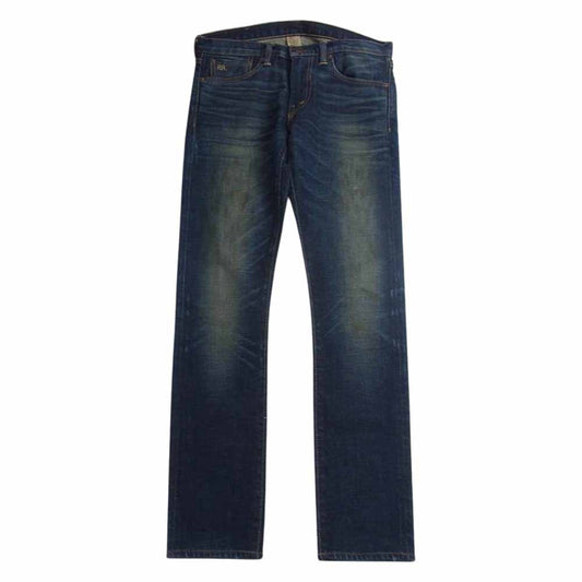 RRL ダブルアールエル USA製 SKINNY FIT ウォッシュ加工 ストレッチ スキニーフィット デニムパンツ インディゴブルー系 27【中古】