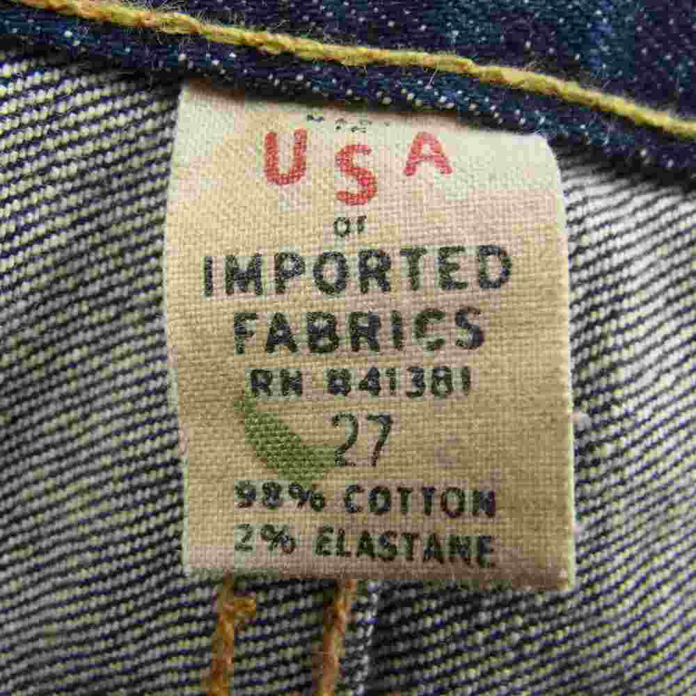 RRL ダブルアールエル USA製 SKINNY FIT ウォッシュ加工 ストレッチ スキニーフィット デニムパンツ インディゴブルー系 27【中古】