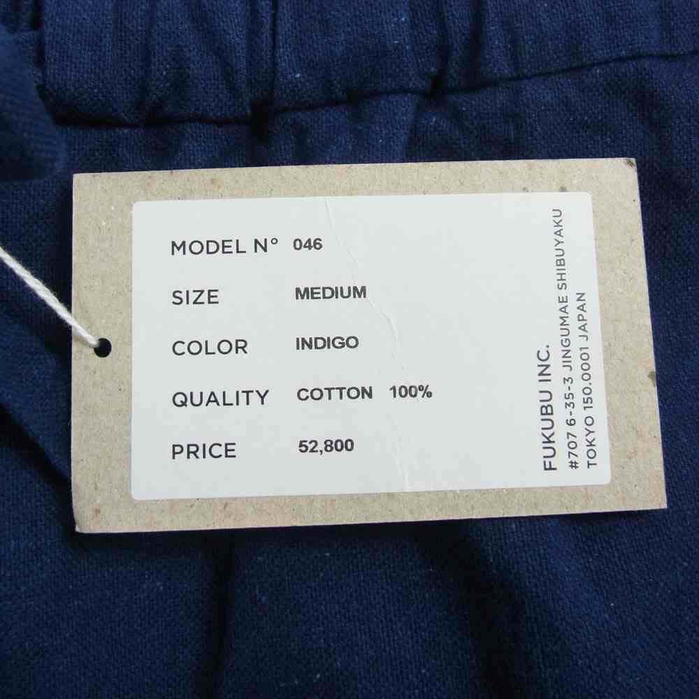 YAECA ヤエカ N゜046 KHADI INDIGO カディコットン サルエル イージー パンツ インディゴブルー系 M【極上美品】【中古】