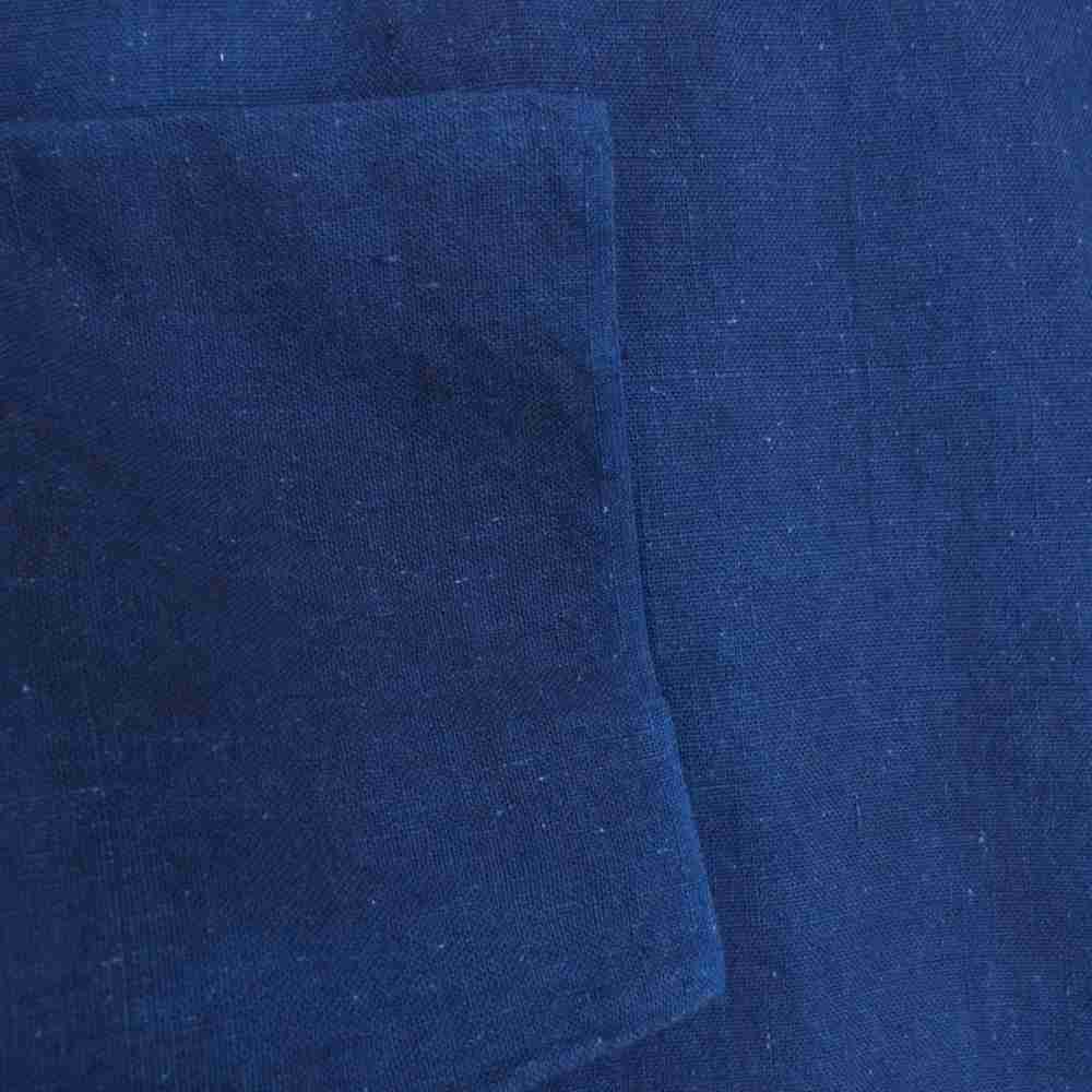 YAECA ヤエカ N゜042 KHADI INDIGO カディコットン ノーカラー プルオーバー シャツ ブルー系 M【極上美品】【中古】