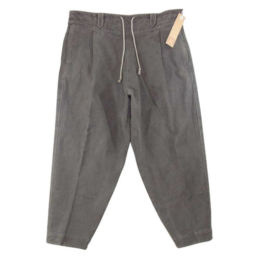 ヤントル Y215PT11 Sumi-Dyed 6ply Khadi Himo Pants カディコットン ワイドテーパード 紐パンツ グレー系 M【極上美品】【中古】