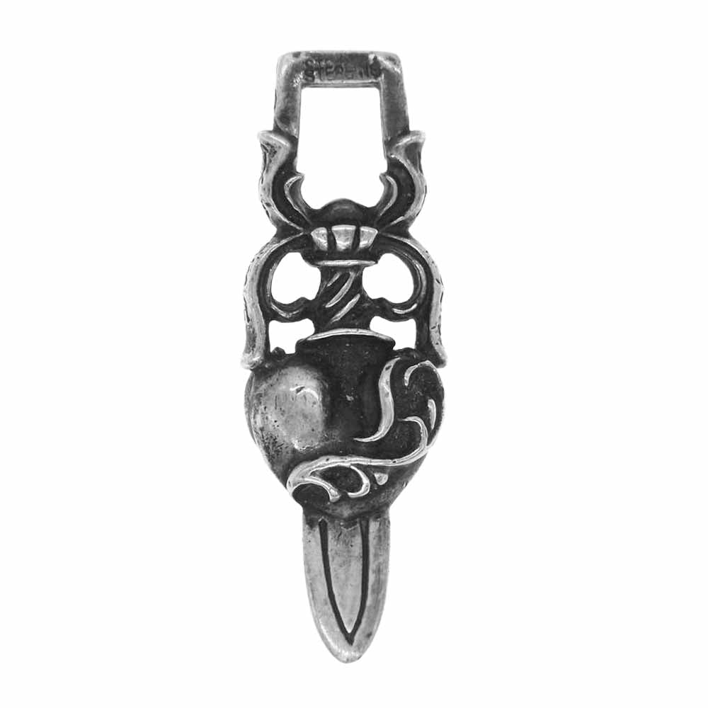 CHROME HEARTS クロムハーツ（原本無） DAGGER HEART ダガー ハート ペンダント シルバー系【中古】