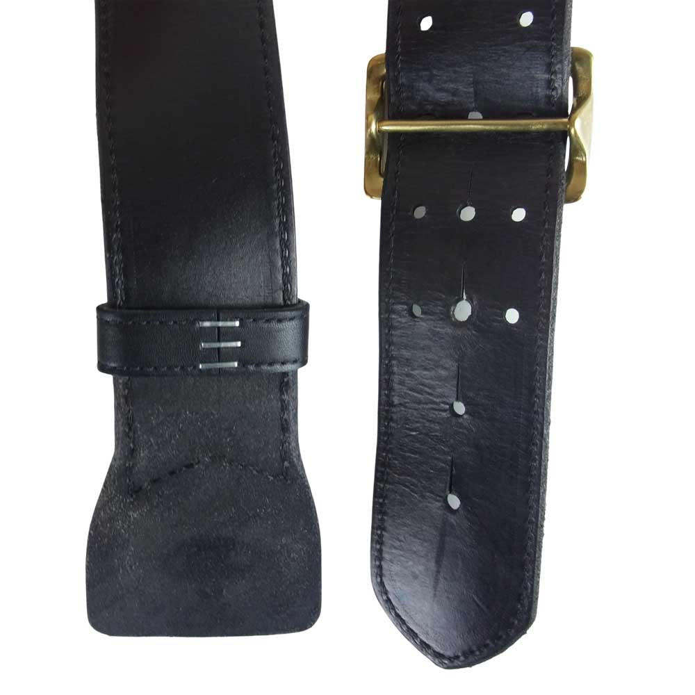 LANGLITZ LEATHERS ラングリッツレザーズ A.E.Nelson ネルソン ボタン フック レザー ベルト ブラック系 40【中古】