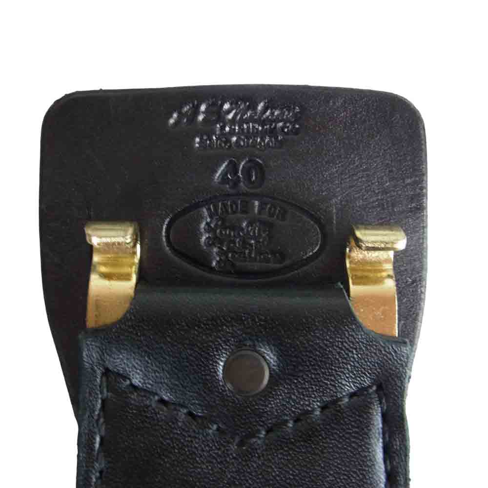 LANGLITZ LEATHERS ラングリッツレザーズ A.E.Nelson ネルソン ボタン フック レザー ベルト ブラック系 40【中古】