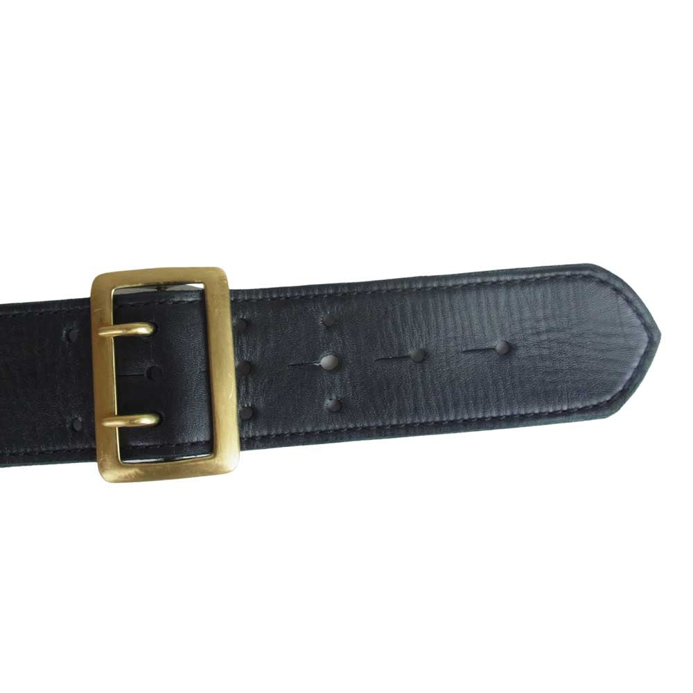 LANGLITZ LEATHERS ラングリッツレザーズ A.E.Nelson ネルソン ボタン フック レザー ベルト ブラック系 40【中古】