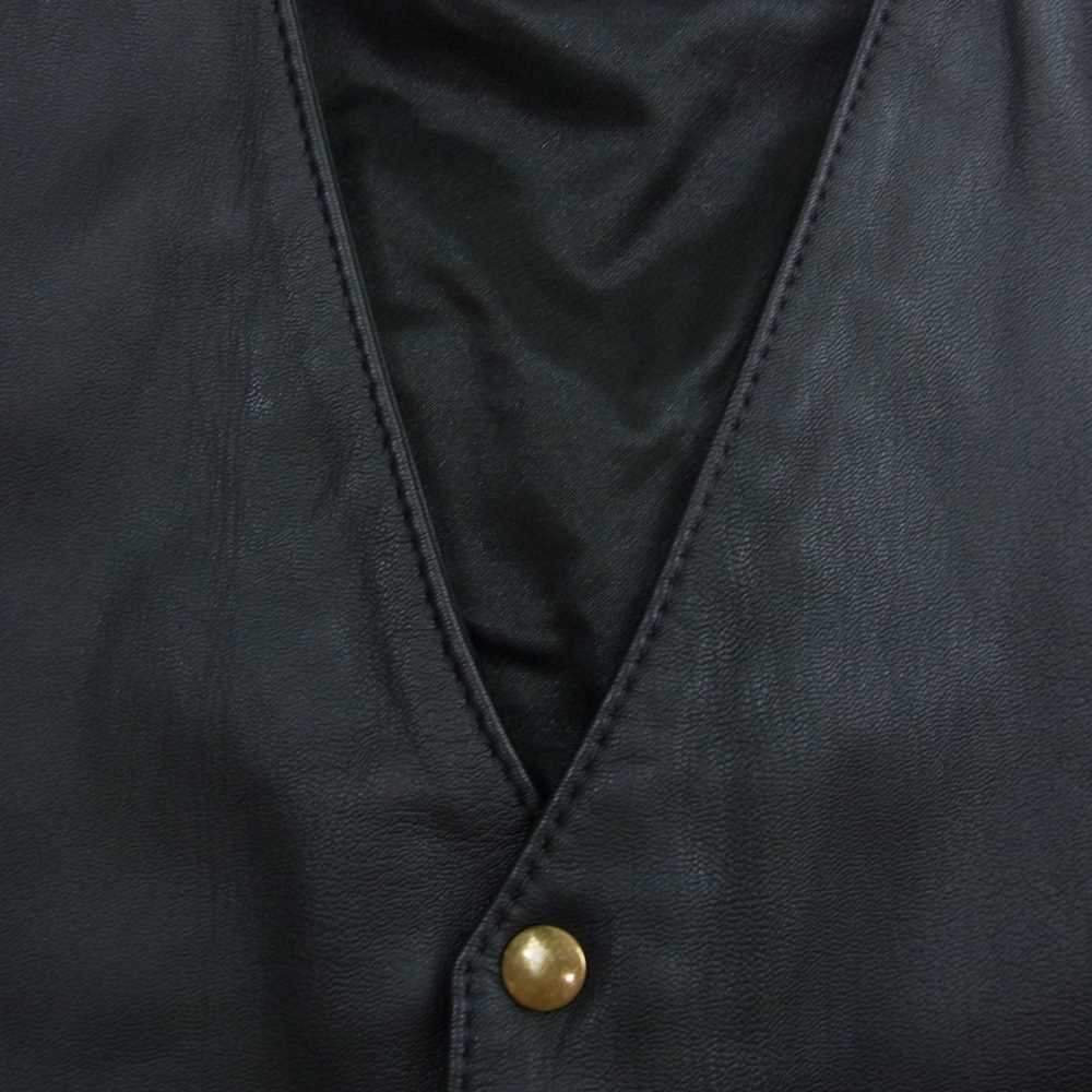 LANGLITZ LEATHERS ラングリッツレザーズ LACED VEST スナップボタン サイド レースアップ レースド レザー ジレ ベスト ブラック系【中古】