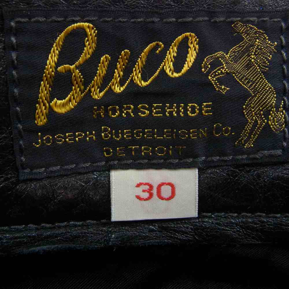 The REAL McCOY'S ザリアルマッコイズ BUCO ブコ  J-99 LEATHER PANTS ホースハイド レザー パンツ ブラック系 30【中古】