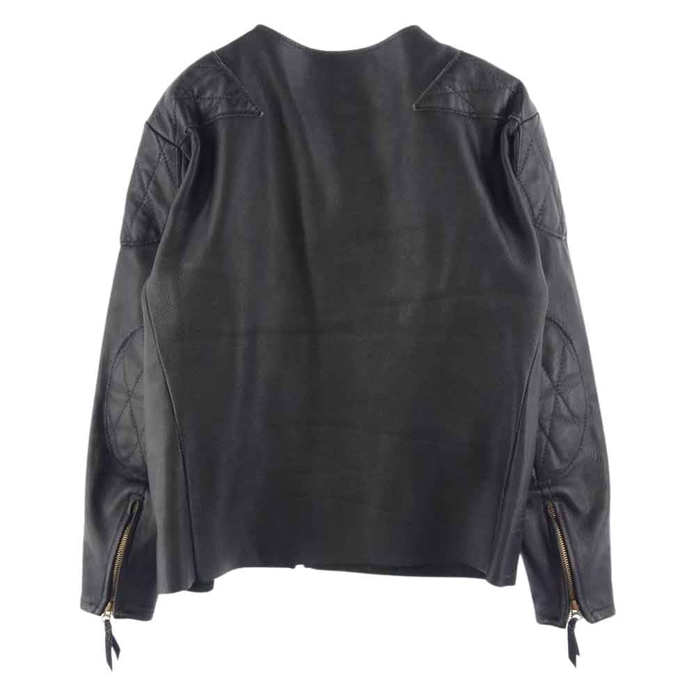 LANGLITZ LEATHERS ラングリッツレザーズ Goatskin racing K-9 1950年代復刻 ゴートスキン レーシング ノーカラー パテッド レザー ジャケット ブラック系【中古】