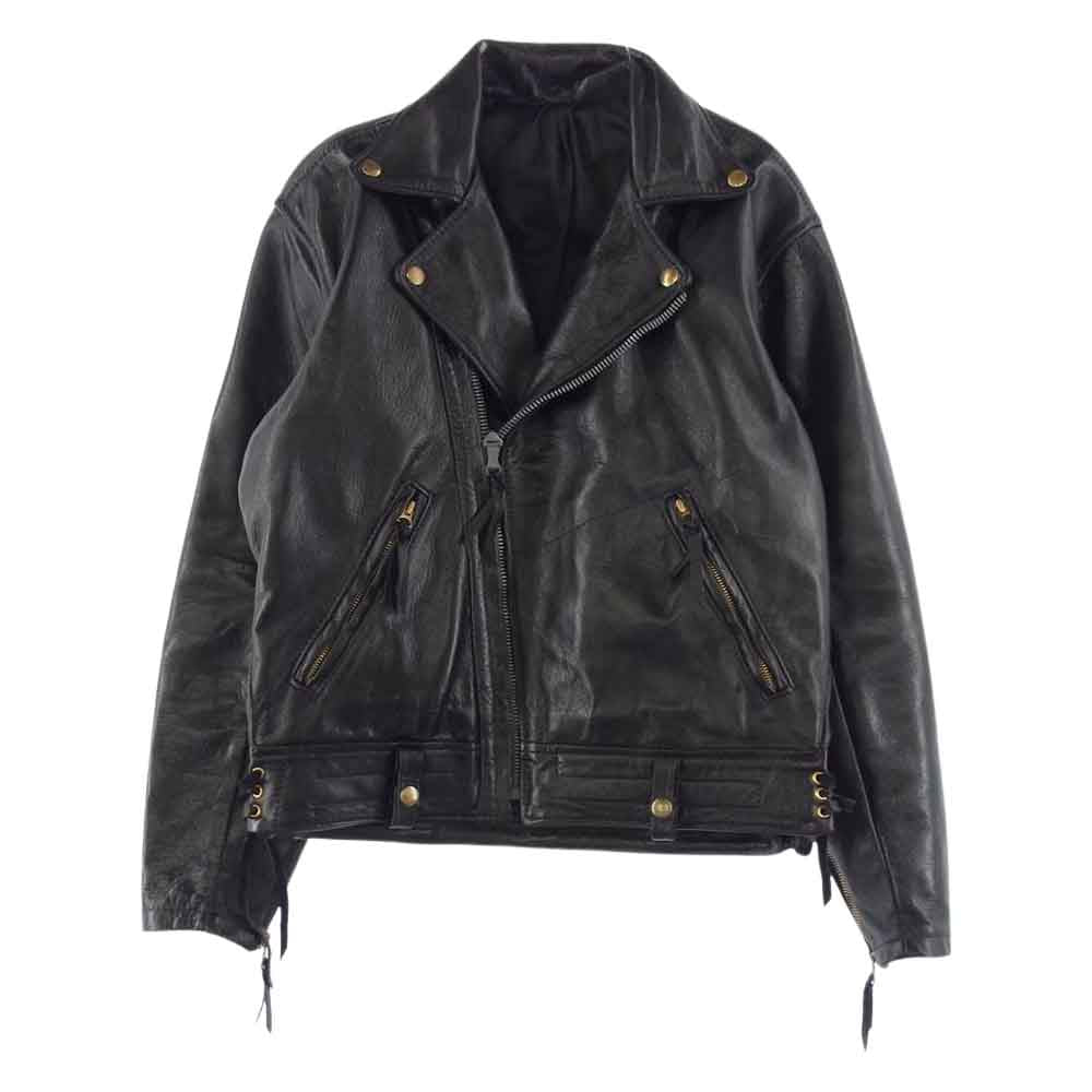 LANGLITZ LEATHERS ラングリッツレザーズ 1947 Style Horsehide Columbia ヨンナナ コロンビア ホースハイド 馬革 レザー ダブル ライダース ジャケット ブラック系【中古】