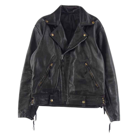 LANGLITZ LEATHERS ラングリッツレザーズ 1947 Style Horsehide Columbia ヨンナナ コロンビア ホースハイド 馬革 レザー ダブル ライダース ジャケット ブラック系【中古】