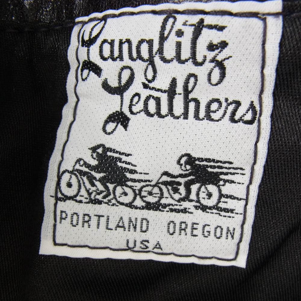 LANGLITZ LEATHERS ラングリッツレザーズ 1947 Style Horsehide Columbia ヨンナナ コロンビア ホースハイド 馬革 レザー ダブル ライダース ジャケット ブラック系【中古】