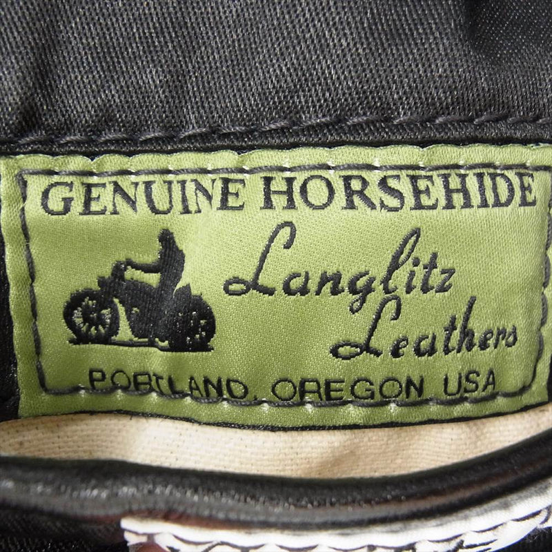 LANGLITZ LEATHERS ラングリッツレザーズ 1947 Style Horsehide Columbia ヨンナナ コロンビア ホースハイド 馬革 レザー ダブル ライダース ジャケット ブラック系【中古】