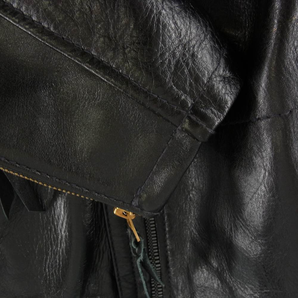 LANGLITZ LEATHERS ラングリッツレザーズ 1947 Style Horsehide Columbia ヨンナナ コロンビア ホースハイド 馬革 レザー ダブル ライダース ジャケット ブラック系【中古】