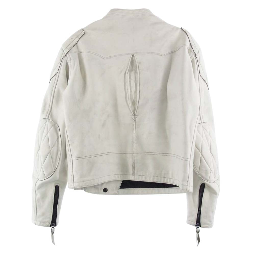 LANGLITZ LEATHERS ラングリッツレザーズ D.H.C DEATH'S HEAD CASCADE デスズ ヘッド キャスケード レザー ライダース ジャケット ホワイト ホワイト系【中古】