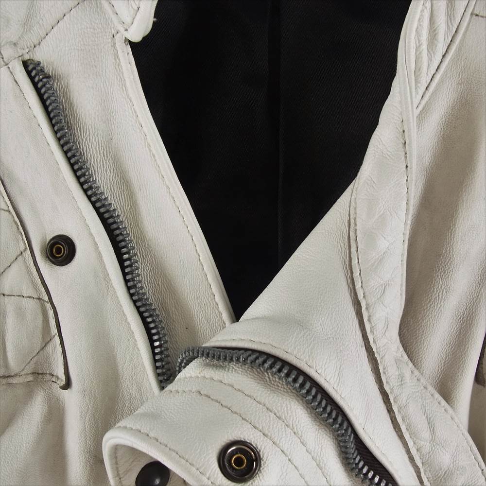 LANGLITZ LEATHERS ラングリッツレザーズ D.H.C DEATH'S HEAD CASCADE デスズ ヘッド キャスケード レザー ライダース ジャケット ホワイト ホワイト系【中古】