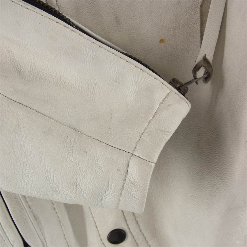 LANGLITZ LEATHERS ラングリッツレザーズ D.H.C DEATH'S HEAD CASCADE デスズ ヘッド キャスケード レザー ライダース ジャケット ホワイト ホワイト系【中古】