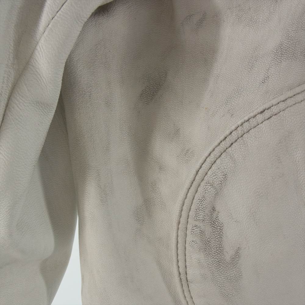 LANGLITZ LEATHERS ラングリッツレザーズ D.H.C DEATH'S HEAD CASCADE デスズ ヘッド キャスケード レザー ライダース ジャケット ホワイト ホワイト系【中古】