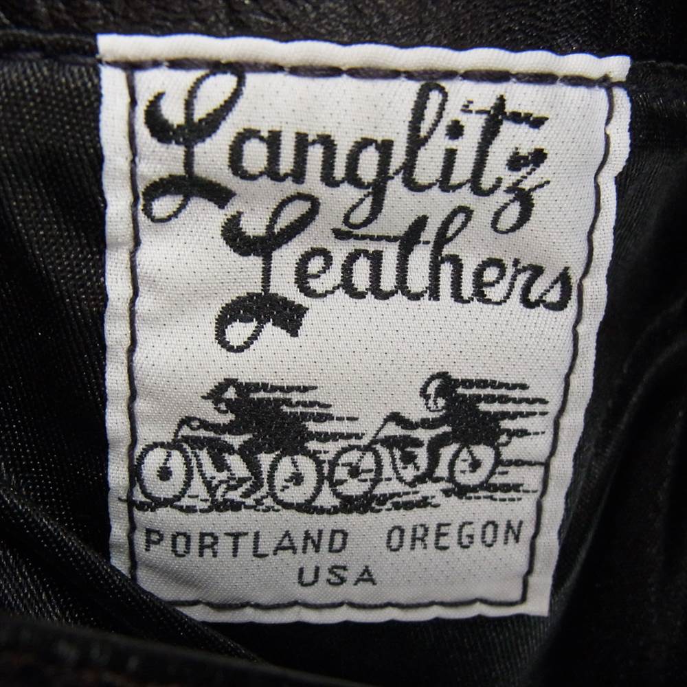 LANGLITZ LEATHERS ラングリッツレザーズ D.H.C DEATH'S HEAD CASCADE デスズ ヘッド キャスケード パデッド ホースハイド 馬革 レザー ライダース ジャケット ブラック ブラック系【中古】