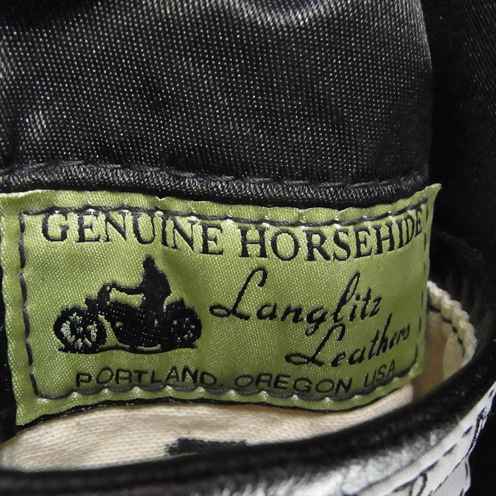 LANGLITZ LEATHERS ラングリッツレザーズ D.H.C DEATH'S HEAD CASCADE デスズ ヘッド キャスケード パデッド ホースハイド 馬革 レザー ライダース ジャケット ブラック ブラック系【中古】