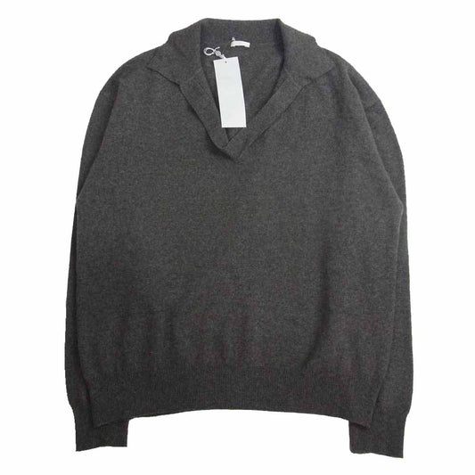 COMOLI コモリ 19AW Q03-06006 カシミヤ スキッパー ニット セーター グレー系 3【中古】