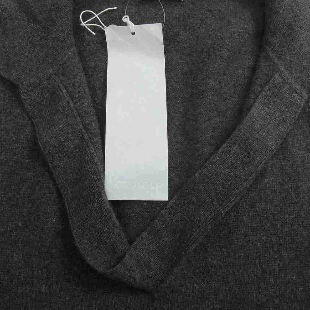 COMOLI コモリ 19AW Q03-06006 カシミヤ スキッパー ニット セーター グレー系 3【中古】