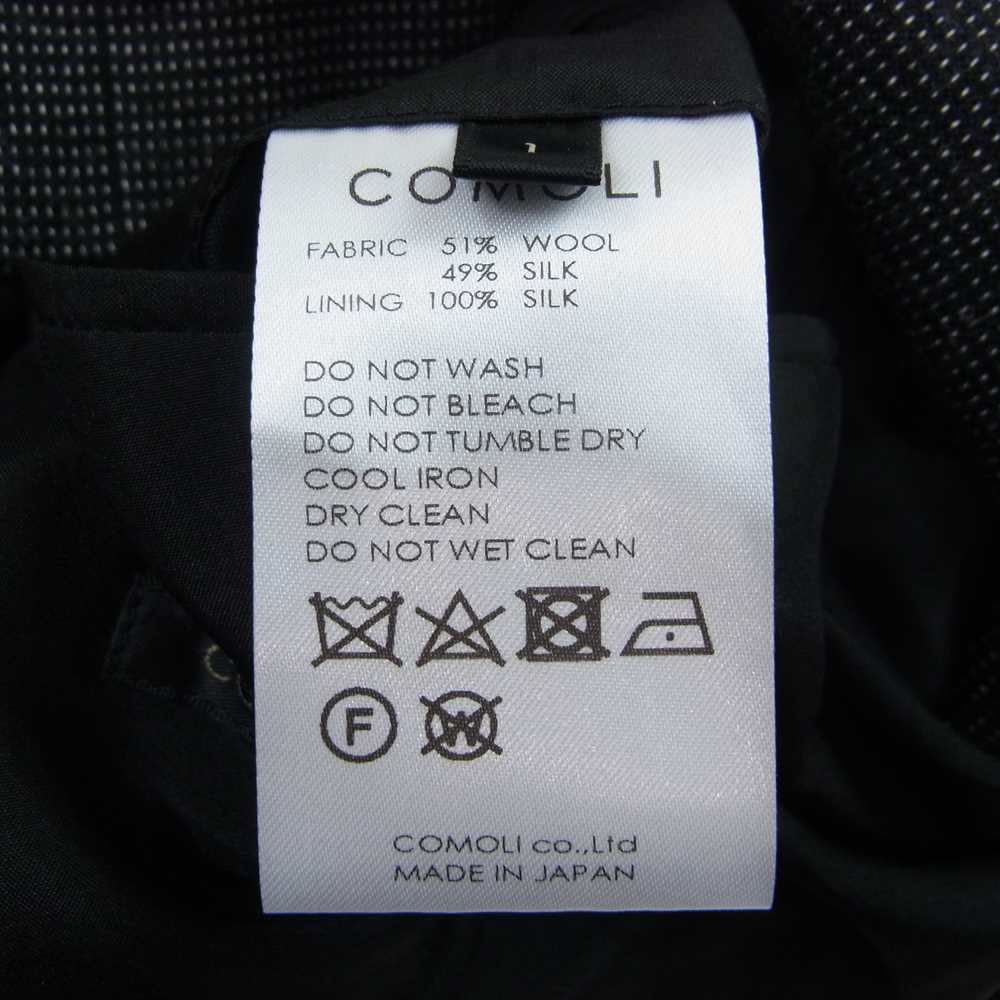 COMOLI コモリ 19AW Q03-04016 ウール シルク ダブル チェスターコート テーラードジャケット ブラック系 1【中古】
