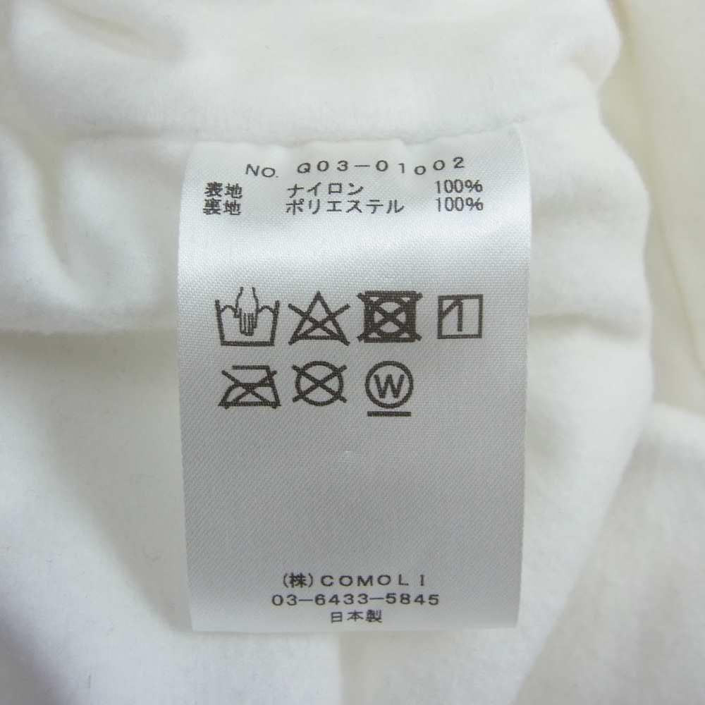 COMOLI コモリ 19AW Q03-01002 製品染め ナイロン アノラック ジャケット ホワイト系 3【中古】