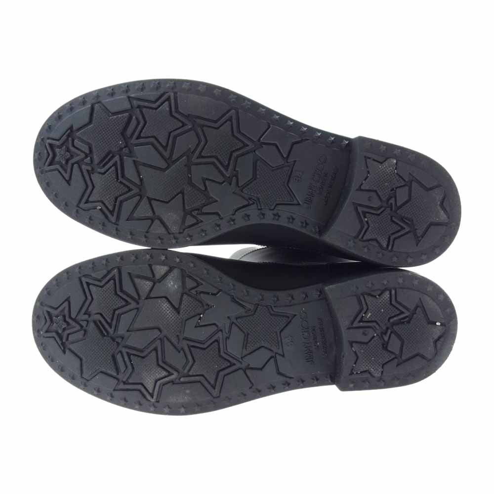 JIMMY CHOO ジミーチュウ イタリア製 スタースタッズ付き レインブーツ ブラック系 34【中古】