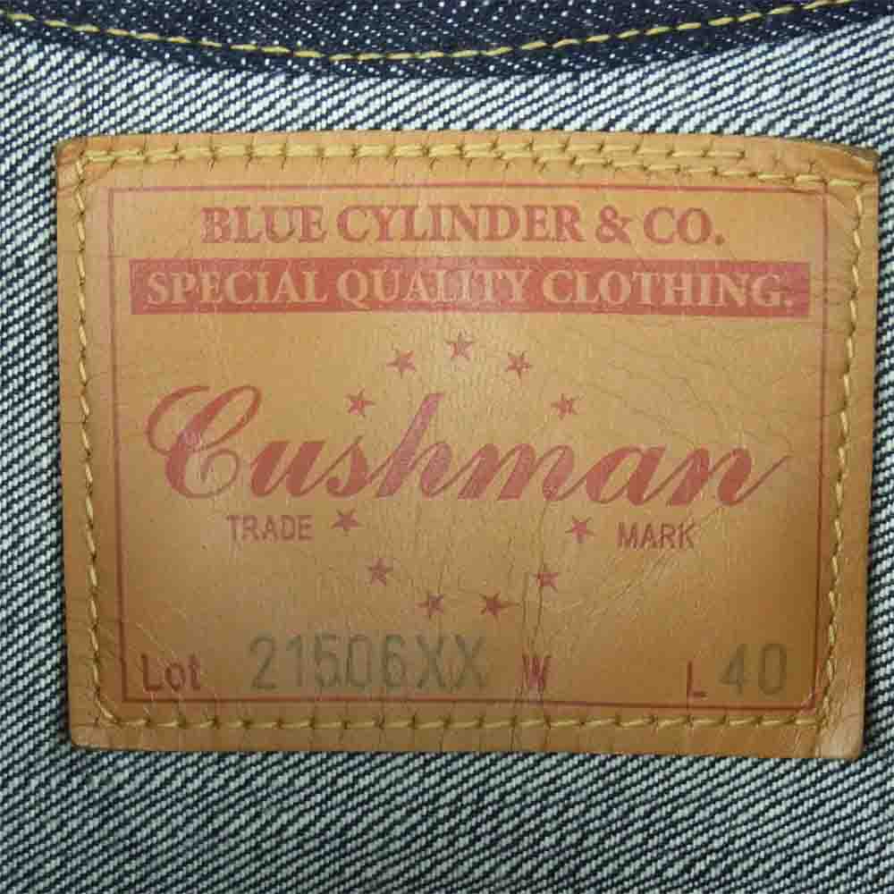 CUSHMAN クッシュマン 21506XX WWII 大戦モデル 1st Type DENIM JACKET シンチバック 月桂樹ボタン デニム ジャケット インディゴブルー系 40【中古】